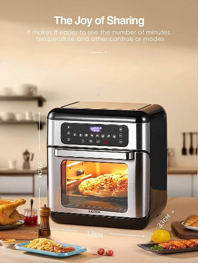 AICOOK Air Fryer Oven, 11QT Toaster Oven For families, Dishwasher-Safe Accessories and 40 Recipe Included, Family Size. Party Size