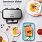 Waffle Maker 3 in 1 Sandwich Maker 1200W Panini Press With Removable Plates and 5-gear Temperature Control,Non-stick Coating Easy to Clean,Indicator Lights, Silver/Black