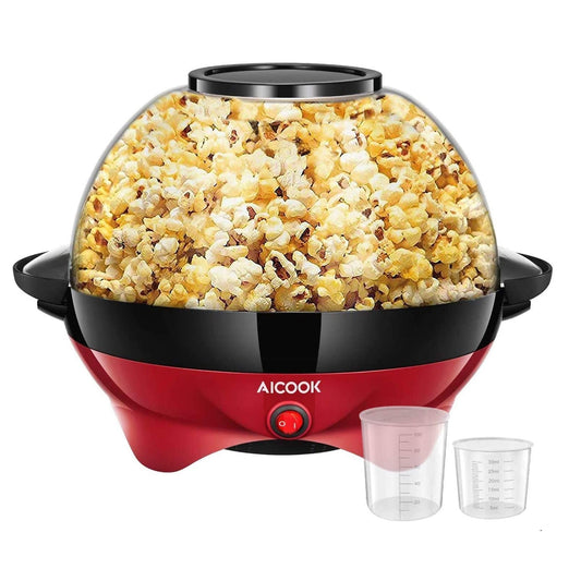 AICOOK Bowl Popcorn Machine, 24-Cup Fast Heat-up, Dishwasher Safe