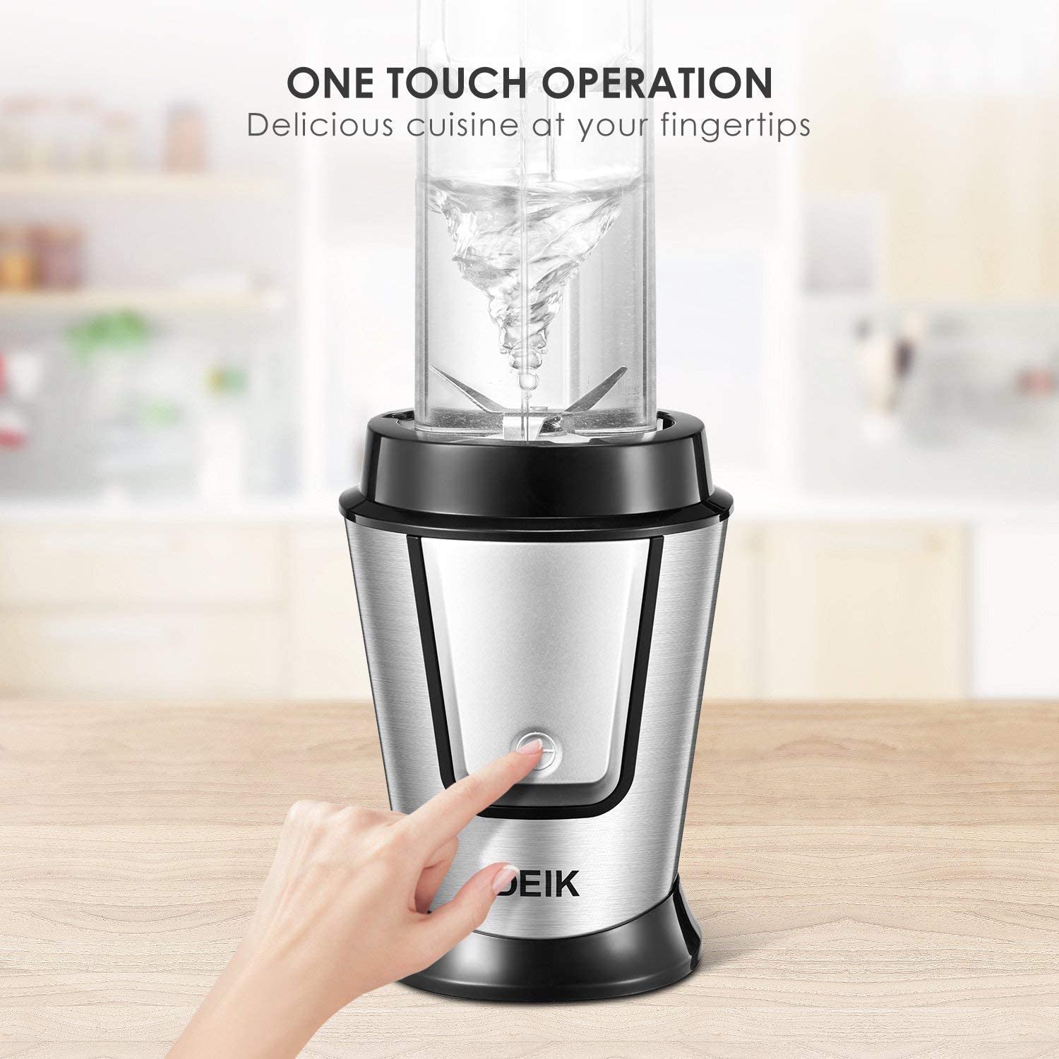 DEIK | Personal Smoothie Blender, Bullet Blender for Shakes and Smoothies, Single Serve Mini Blender for Kitchen, One Touch Operation