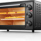 Toaster Oven, 6-Slice Toaster and Countertop Oven, Stainless Steel Multifunction Toaster Oven with Timer - Toast - Bake - Broil 1500 Watt Power Includes Baking Pan and Baking Rack, Black, 24QT
