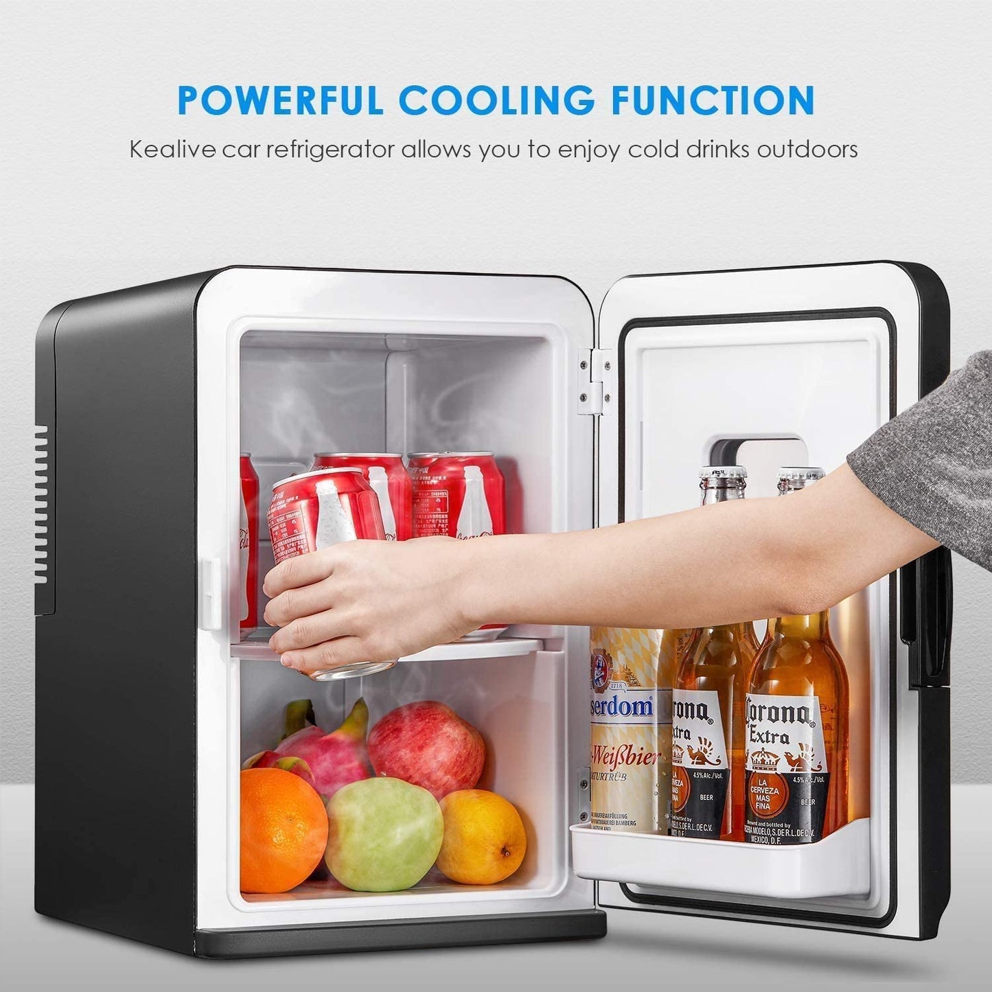 Kealive- Mini Fridge Cools & Heats, Makeup Skincare Fridge YT-A-15X ,  beverage cooler, cold beer, fruit preservation, ice coke  