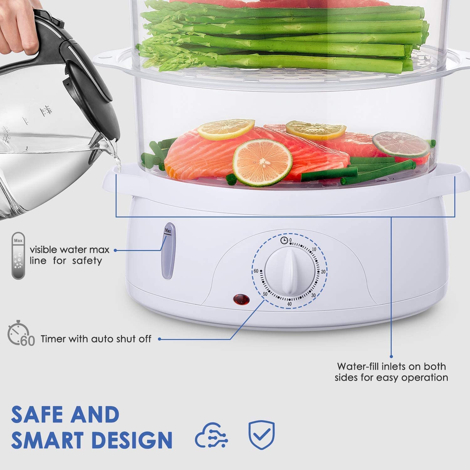 Leen Electric Steamer Multi Functional Three Layer Cooking