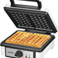 AICOOK | Waffle Maker Iron, 1200W Belgian Waffle Machine, Non-Stick Design, Browning Control, Easy to Store Compact Design, Medium, White
