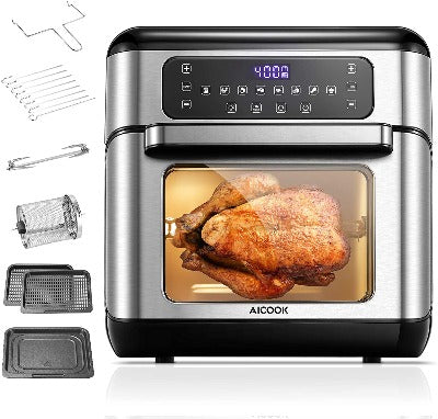 AICOOK 11QT Air Fryer Oven, Digital French Door Air Fryer Toaster Oven For Families, 2021