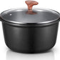 Stock Pot 6-Quart With Glass Lid Non Stick Coat