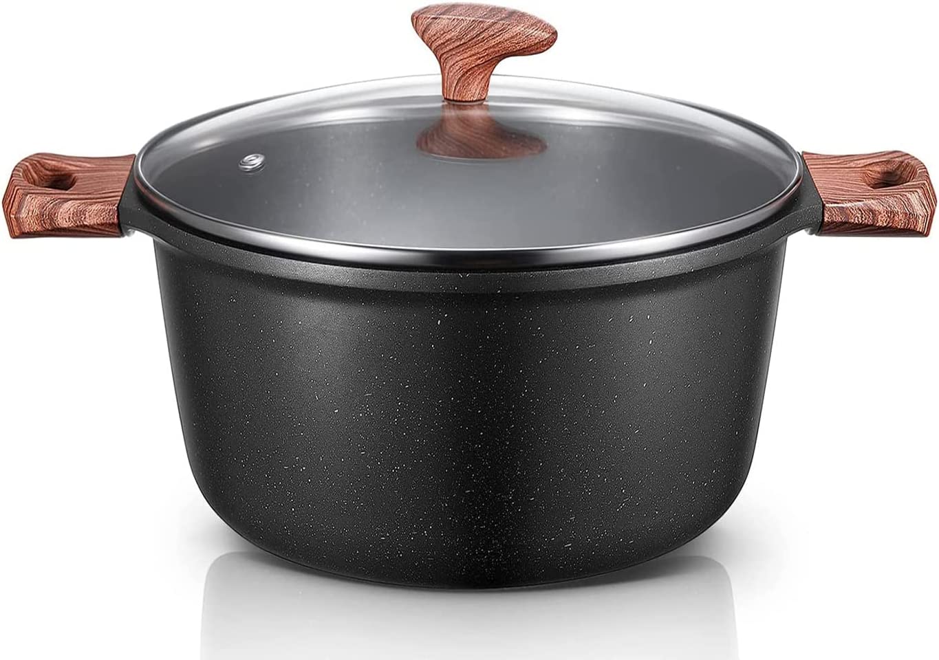 Stock Pot 6-Quart With Glass Lid Non Stick Coat