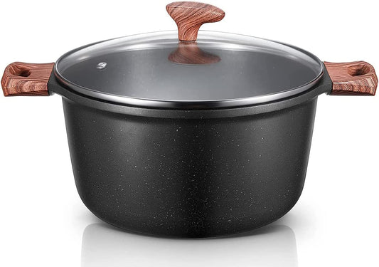 Stock Pot 6-Quart With Glass Lid Non Stick Coat