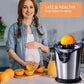 AICOK-Electric Citrus Juicer, Orange Juicer Electric with Quiet Motor, Anti-Drip Spout and 2 Cones for Orange, Lemon, Grapefruit, Dishwasher Safe, Easy to Clean, Stainless Steel