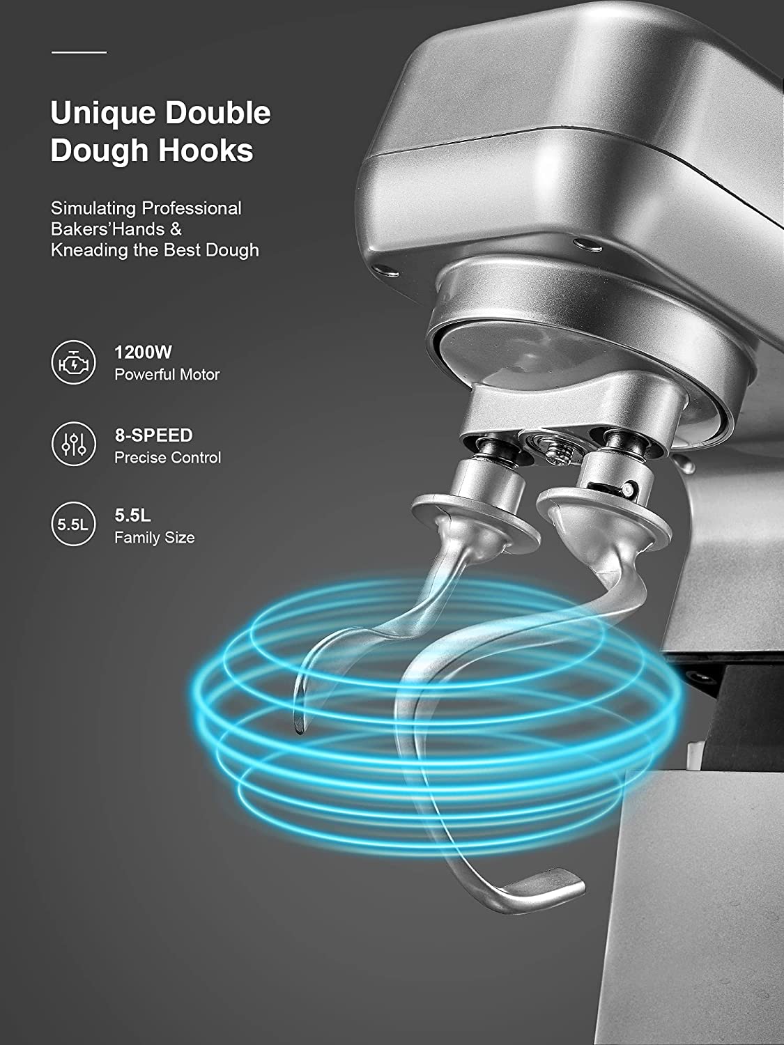 Compact Mixer Dough Hook – Royaluxkitchen