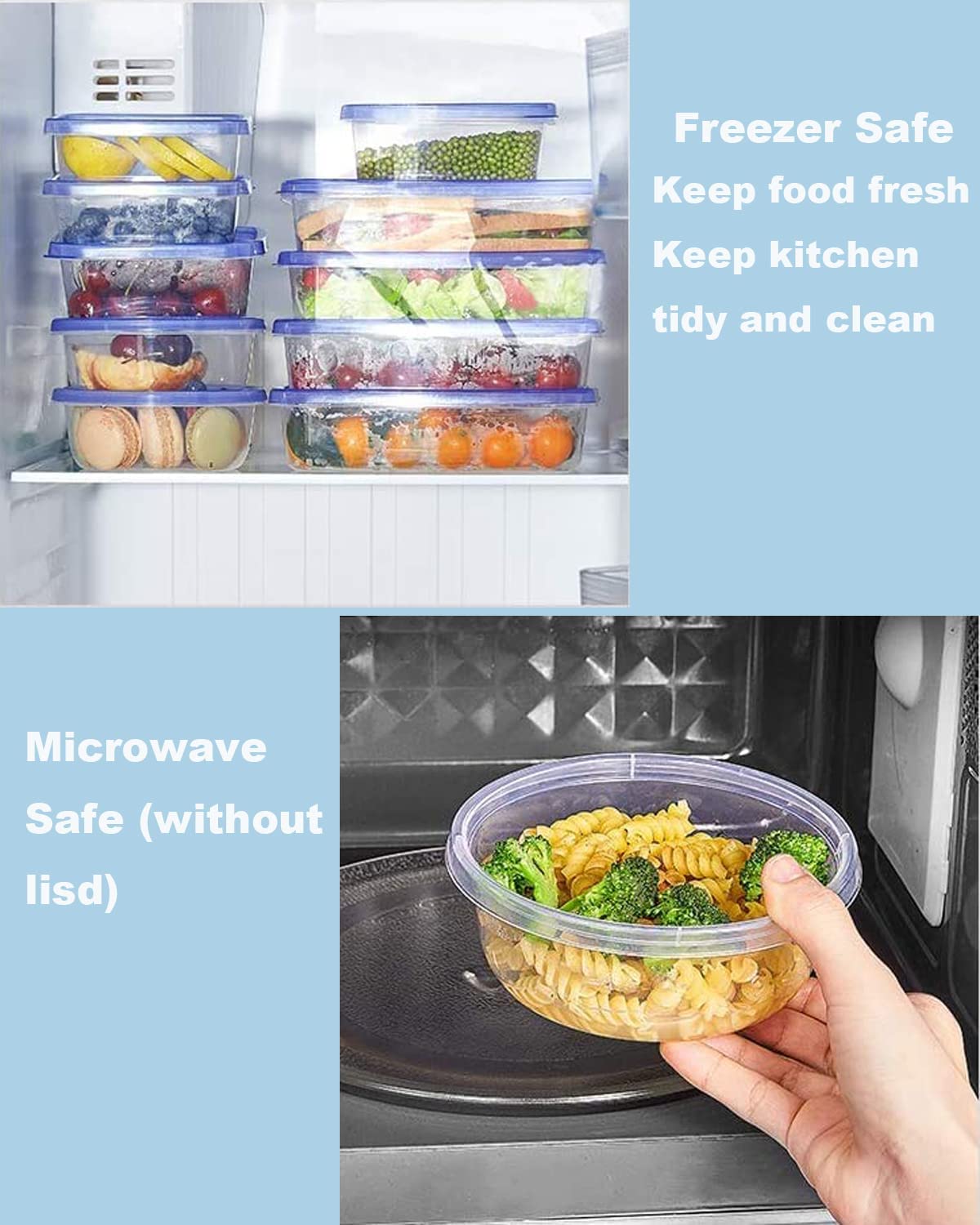Food Storage Container Set with Lid, 20 Piece Storage Containers Set, BPA Free, Suitable for Microwave, Freezer and Dishwasher Bento Box