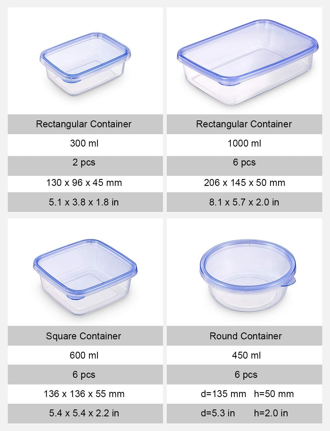Food Storage Container Set with Lid, 20 Piece Storage Containers Set, BPA Free, Suitable for Microwave, Freezer and Dishwasher Bento Box