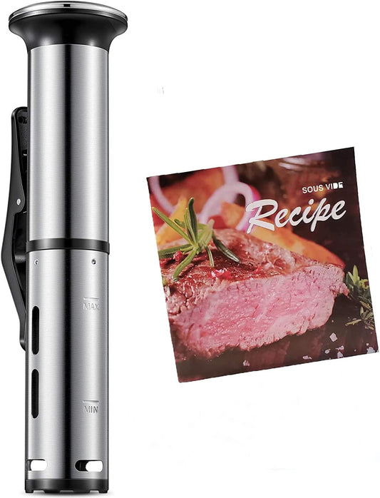 DEIK Sous Vide, 1200W Slow Cooker, Roner IPX7 Water Resistance, Bain Marie Cooking Machine with LED Touch Screen, Temperature Control and Scheduled Time