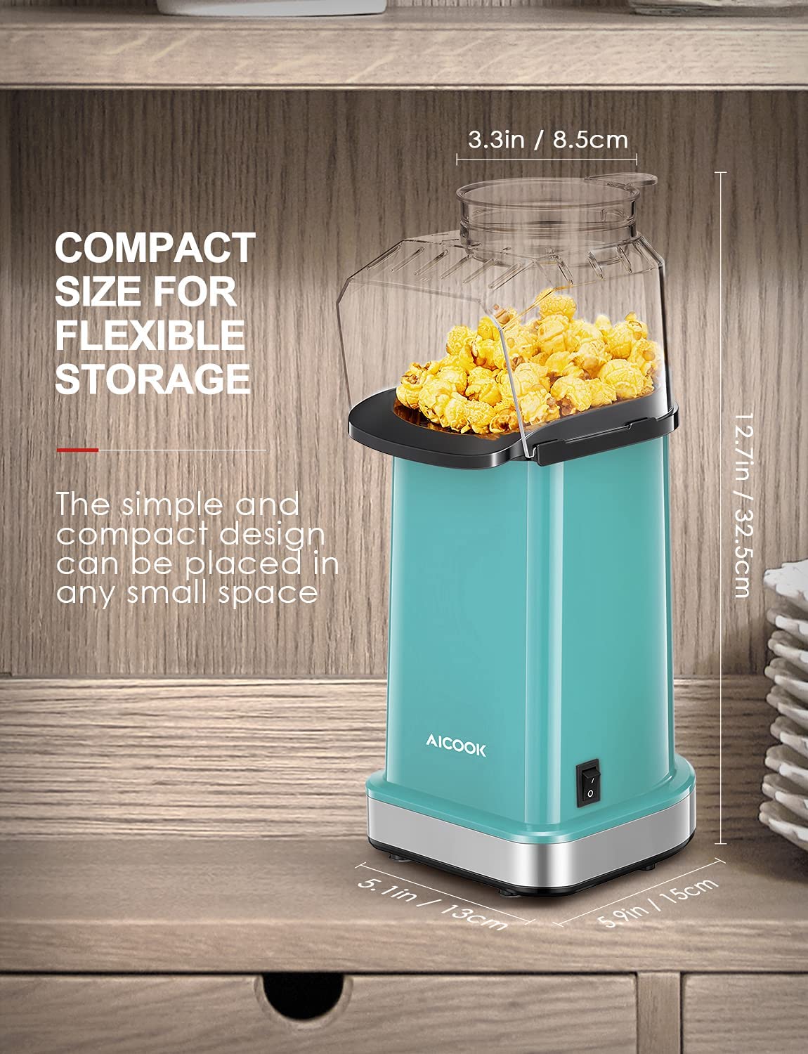 Open Kitchen Hot Air Popcorn Maker, Popcorn Machine