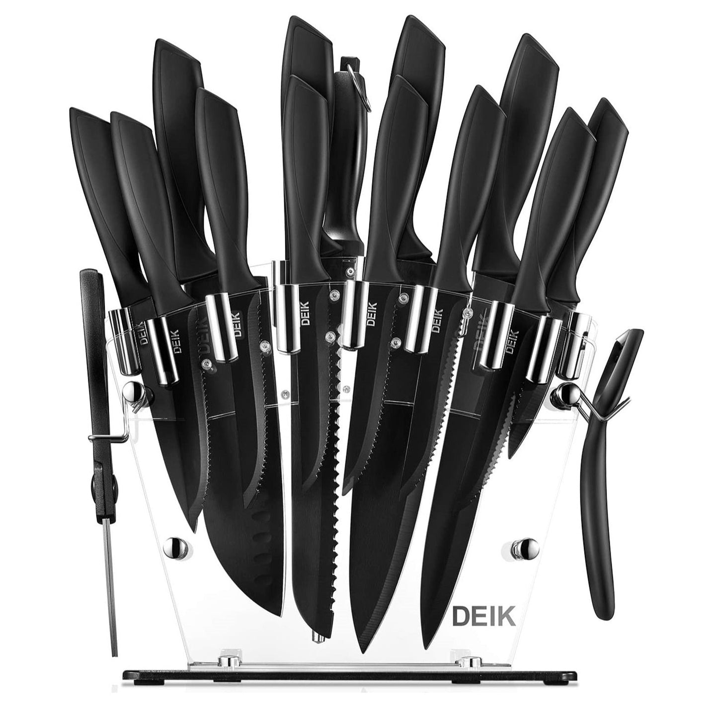 BALANCING 9-Pieces 4116 Stainless Steel Knife Set with SS Handle with  Acacia Knife Block DCN66032 - The Home Depot