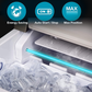 Ice Maker Machine Countertop, 28lbs/24H, 9 Bullet Ice Cubes Ready in 5 Mins, Portable Ice Maker with Basket and Scoop, for Home/Kitchen/Camping/RV (Silver)