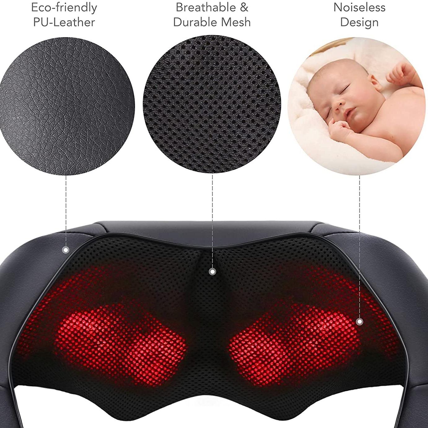 Neck Massager Back Shoulder Massager with Heat and Deep Tissue Kneading Massage Adjustable Intensity for Office Home Car