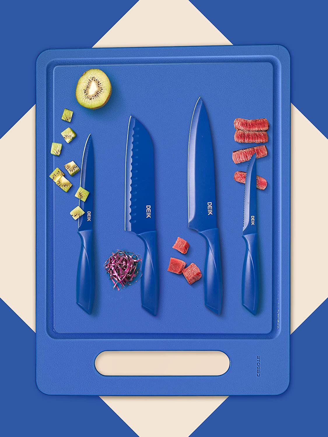 CHUYIREN Blue Knife Set of 6, Blue Kitchen Knives Sets with Block, Knives  set for kitchen, Camping, RV, Dorm, Picnicking, BBQ Dining Products