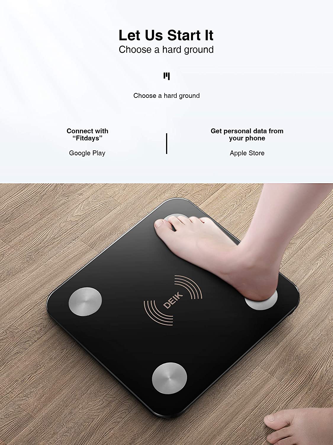 Smart Digital Body Fat Scale, with iOS and Android APP, 180kg/400lb High  Precision Measurement, Detects 13 Data including Body Weight, Fat Content,  Muscle Mass – AICOOK