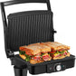 DEIK Electric Table Grill for Double-Sided 2000 W, Contact Grill 180 Degree Opening, Electric Grill for Panini, Toasts, Steak, Vegetables, Sandwich, Adjustable Temperature Controller