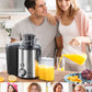 Juicer, Upgraded Juicer Machines with 3'' Wide Mouth for Whole Fruits and Vegetables, Stainless Steel Compact Centrifugal Juicer Extractor Easy to Clean with Anti-Drip & BPA-Free, Recipe & Brush