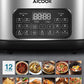 AICOOK | Slow Cooker Air Fryer Combo, 12-in-1 Multicooker 6.5Qt Programmable Indoor Electric Grill