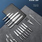 Deik Knife Set High Carbon Stainless Steel Kitchen Knife Set 17 PCS, Super Sharp Cutlery Knife Set with Acrylic Stand, Scissors and Serrated Steak Knives