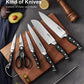 Deik | Knife Set, Upgraded Stainless Steel Kitchen Knife Set 15PCS for Anti-rusting, Super Sharp Carving Knife Set with Ergonomic Handle in Hardwood Block