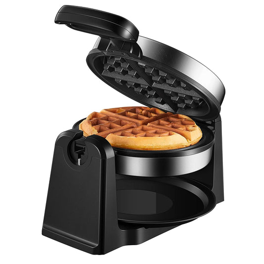 AICOOK Mini Waffles Maker for Individual, 1200W, Adjustable Temperature Dial, Nonstick Plates, Black