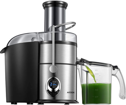 Aicook | Centrifugal Juicer Machines, 800W Juice and Vegetable Extractor 5-Speed Touch Screen, 3.1'' Big Mouth, Quiet Motor, Non-Slip Feet