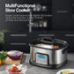 AICOOK |  Slow Cooker 6 Quart, Programmable Multi-Cooker 10-in-1 Multi-Use Steamer Food Warmer Yogurt Maker, 1500W