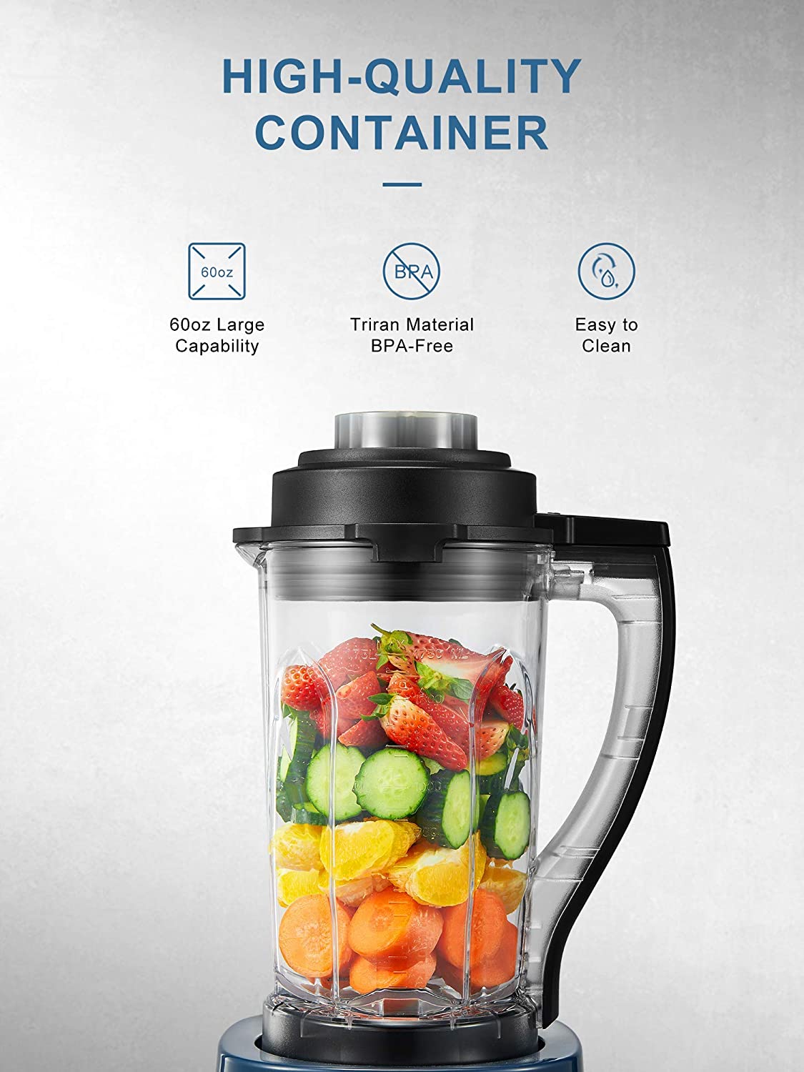 AICOOK | Smoothie Blender for Kitchen, Professional Countertop Blender for Shakes and Smoothies, 1200W Food Processor Blender with Touch Screen, 60Oz BPA-Free Pitcher for Puree, Ice Crush, Frozen Fruits, High-Quality Container