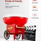 AICOOK | Cotton Candy Machine, Nostalgia Candy Floss Maker, Includes Sugar Scoop and 10 Cones, Red