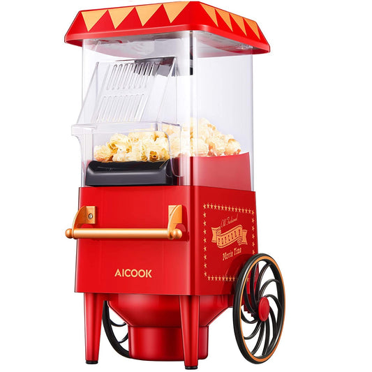 AICOOK Vintage Style Popcorn Maker, Suitable for Movie Night