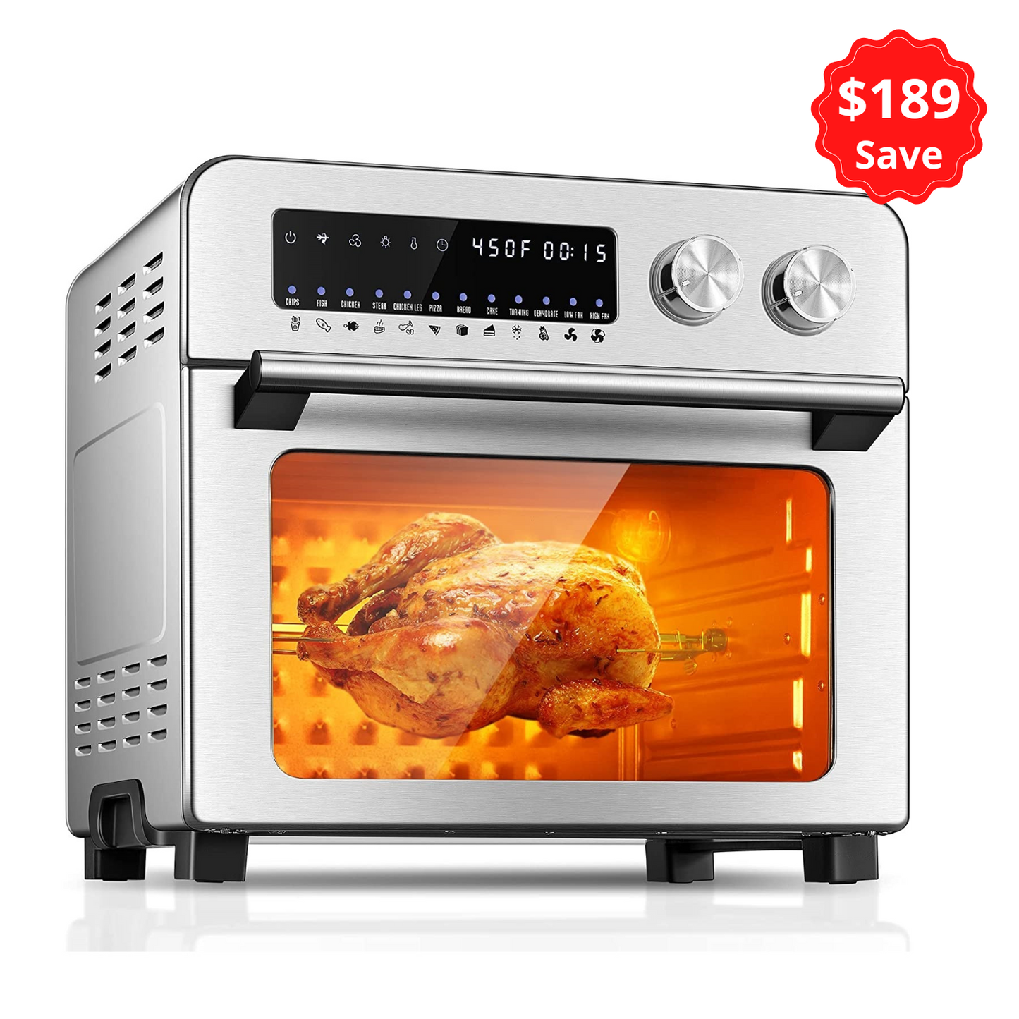 Moosoo Air Fryer Oven with Digital Touchscreen, 8 Preset Modes