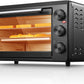 Toaster Oven, 6-Slice Toaster and Countertop Oven, Stainless Steel Multifunction Toaster Oven with Timer - Toast - Bake - Broil 1500 Watt Power Includes Baking Pan and Baking Rack, Black