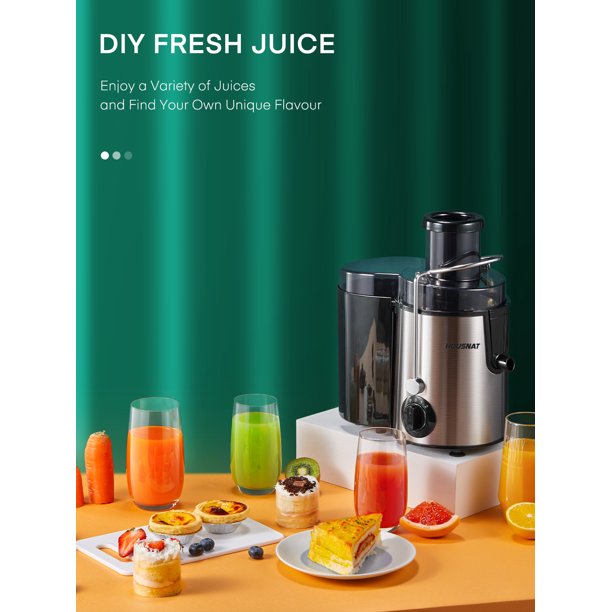 Juicer, AICOOK Juicer Machines Vegetable and Fruit with 3-Speed Setting, Upgraded Version 400W Motor Quick Juicing, Juicing Recipe Included