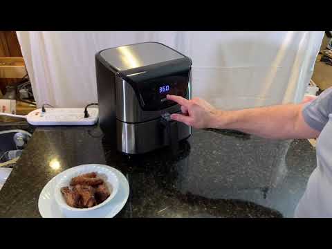 AICOOK AIR FRYER 5.8QT, Air Fryer Oven, Digital Control, Dishwasher-Safe, Recipe Included, Silver, 2021